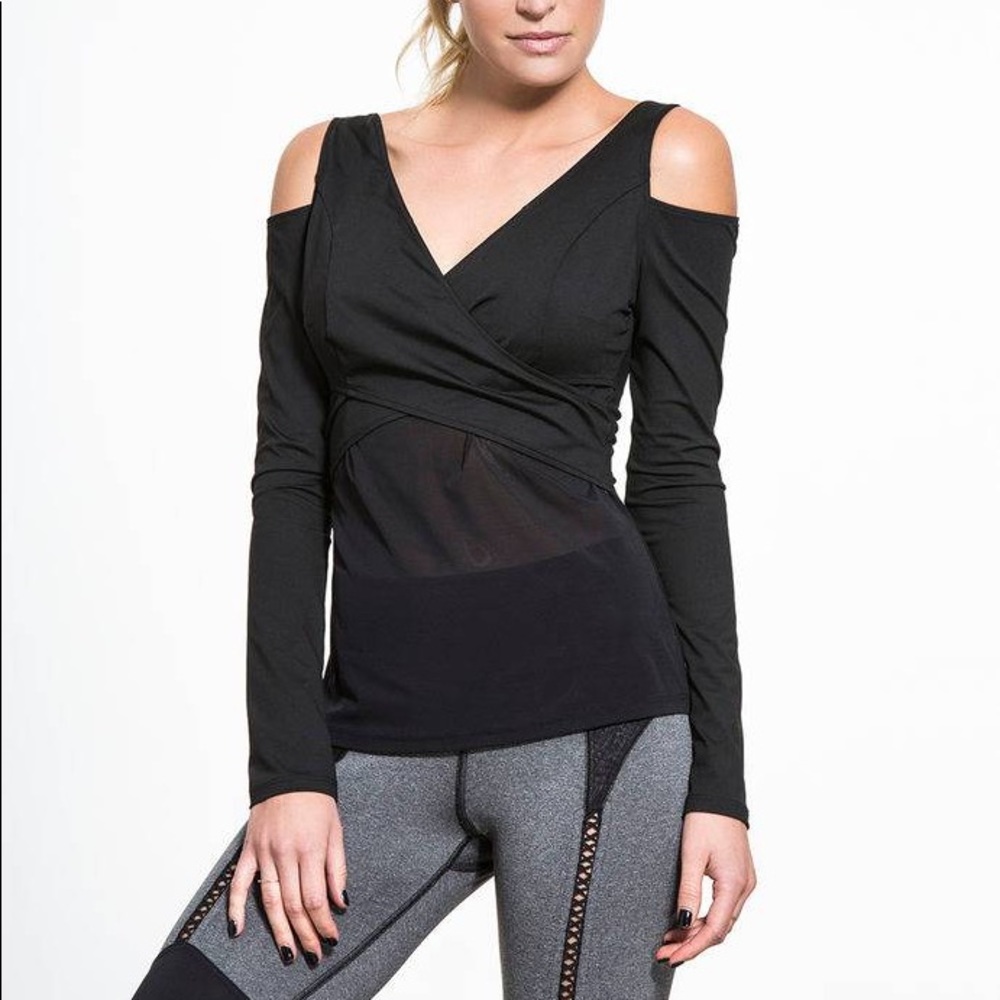 EUC Michi Siren cold shoulder top U-back mesh